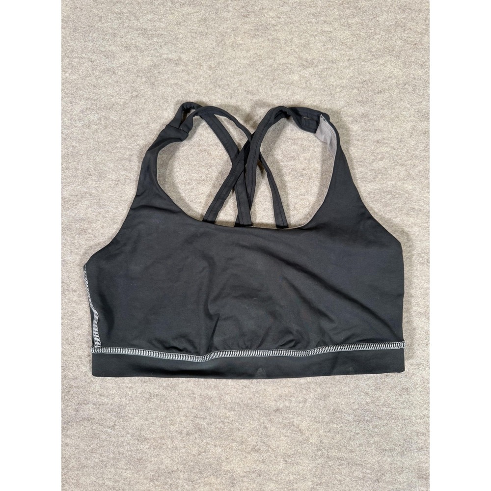 Lululemon Sports Bra Womens 8 Black Strappy Crossback Yoga Athletic Gym Running